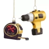 North Pole Trading Co . Power Tools Set 2-pc. Christmas Ornament In Yellow