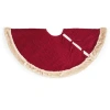 North Pole Trading Co . Red Crinikle Velvet Indoor Tree Skirt In Red