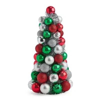 North Pole Trading Co . Red Green Ornament Tree Small Christmas Tabletop Decor