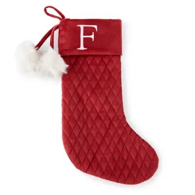 North Pole Trading Co . Red Quilted Monogram Christmas Stocking