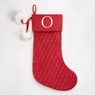 North Pole Trading Co . Red Quilted Monogram Christmas Stocking