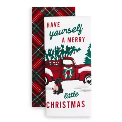 North Pole Trading Co . Red Truck 2-pc. Kitchen Towel Set In Multi