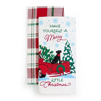North Pole Trading Co . Red Truck 2-pc. Kitchen Towel Set In Multiple Colors