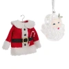 North Pole Trading Co . Santa Head And Sweater Christmas Ornament In Red