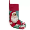 North Pole Trading Co . Santa Punch Christmas Stocking In Red