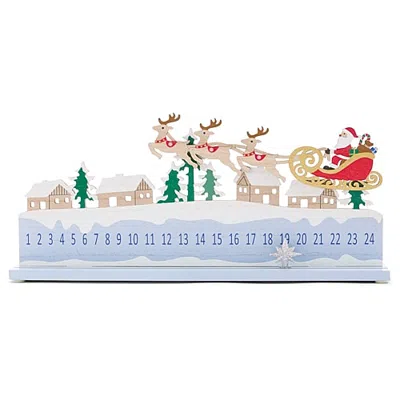 North Pole Trading Co . Santa Sleigh Advent Christmas Advent Calendar In Blue
