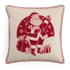 North Pole Trading Co . Santa Square Throw Pillow In Red