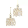 North Pole Trading Co . Scallop Angel Set 2-pc. Christmas Ornament In White