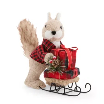 North Pole Trading Co . Sisal Squirrel Christmas Tabletop Decor In White