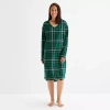 North Pole Trading Co . Sleigh Bells Ring Womens Fleece V Neck Long Sleeve Matching Family Nightgown In Green