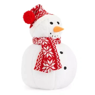 North Pole Trading Co . Snowman Figural Throw Pillow In White
