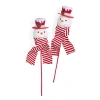 North Pole Trading Co . Snowman Head Set 2-pc. Christmas Ornament In White