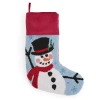 North Pole Trading Co . Snowman Punch Christmas Stocking In Red