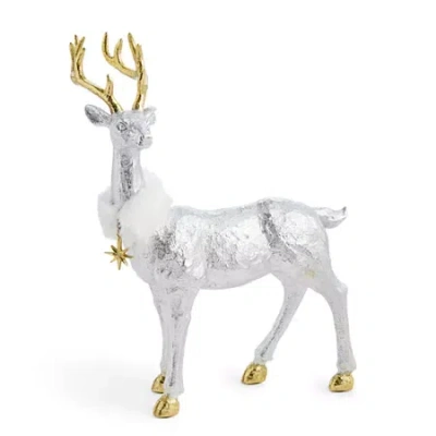 North Pole Trading Co . Standing Reindeer Christmas Tabletop Decor In Silver