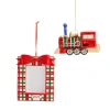 North Pole Trading Co . Train And Frame Set Christmas Ornament In Red