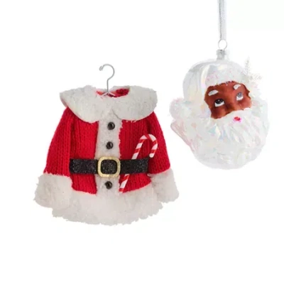 North Pole Trading Co . Ugly Sweater Set Christmas Ornament In Red