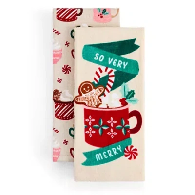 North Pole Trading Co . Very Merry Hot Cocoa 2-pc. Kitchen Towel Set In Multi