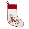 North Pole Trading Co . Very Merry Monogram Christmas Stocking In Red