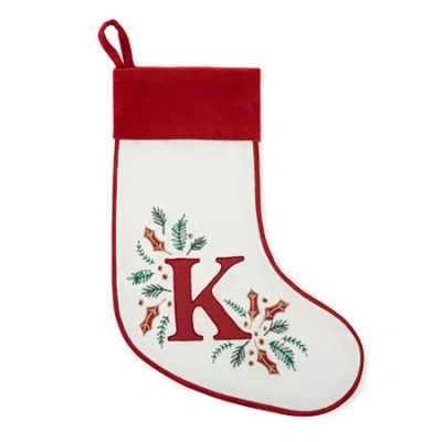 North Pole Trading Co . Very Merry Monogram Christmas Stocking In Red