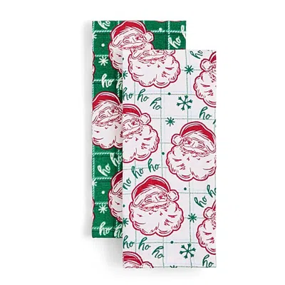 North Pole Trading Co . Vintage Santa 2-pc. Kitchen Towel Set In Multiple Colors