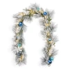 North Pole Trading Co . White Blue Christmas Indoor Garland In Blue