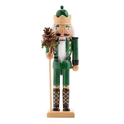 North Pole Trading Co . Wood Christmas Nutcracker In Green