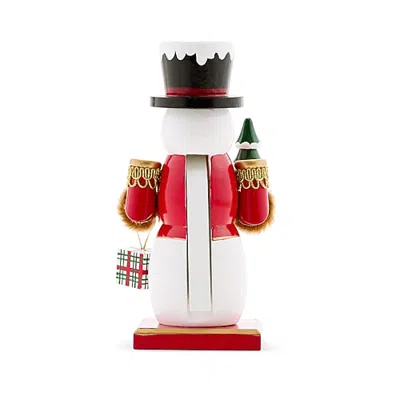 North Pole Trading Co . Wood Christmas Nutcracker In White
