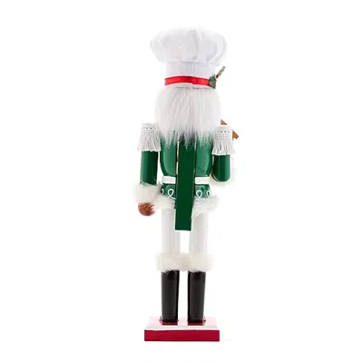 North Pole Trading Co . Wood Christmas Nutcracker In White
