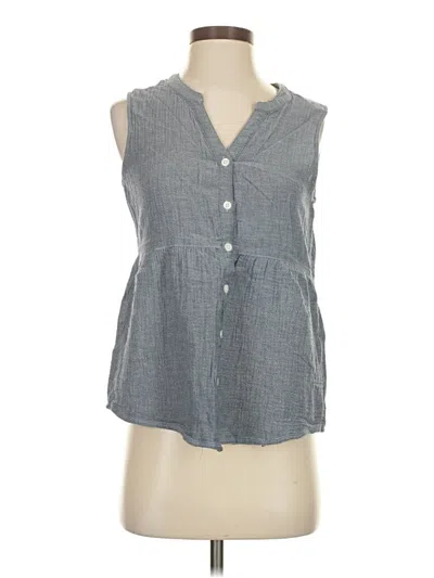 Pre-owned North River Outfitters Sleeveless Button Down Shirt In Gray