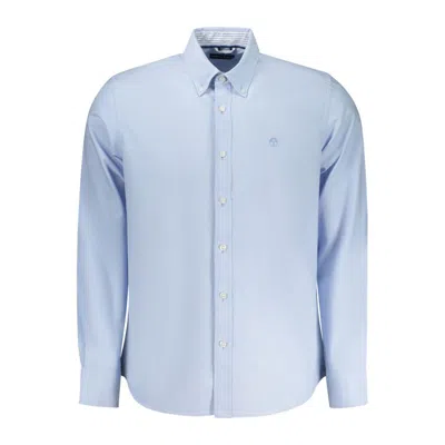 North Sails Logo-embroidered Long-sleeve Shirt In Blue