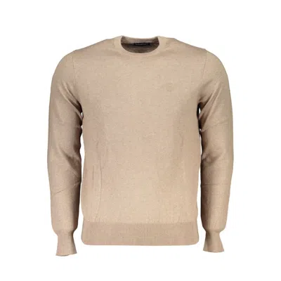 North Sails Embroidered-logo Crew-neck Jumper In Brown