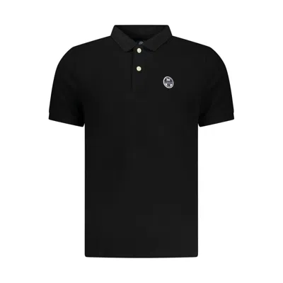 North Sails Black Cotton Men Polo Shirt In Blue