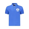 North Sails Blue Cotton Men Polo Shirt In Blue