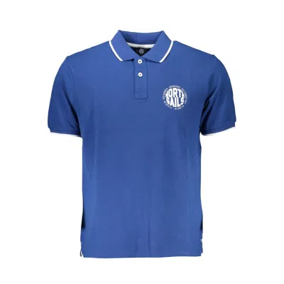 North Sails Logo-detail Tipped Polo Shirt In Blue