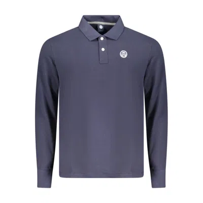 North Sails Long-sleeve Logo-patch Polo Shirt In Blue