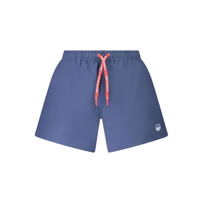 North Sails Logo-patch Drawstring Swim Shorts In Blue