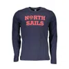 North Sails Blue Long Sleeve Tee With Signature Print In Blue