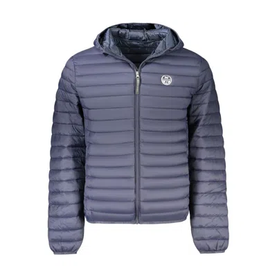 North Sails Hooded Padded Jacket In Blue
