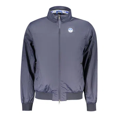 North Sails Logo-patch Zip-up Jacket In Blue