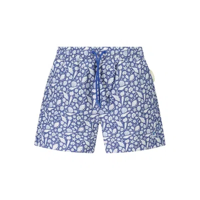 North Sails Seashell-print Swim Trunks In Blue