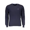 North Sails Blue Wool Men Sweater In Blue