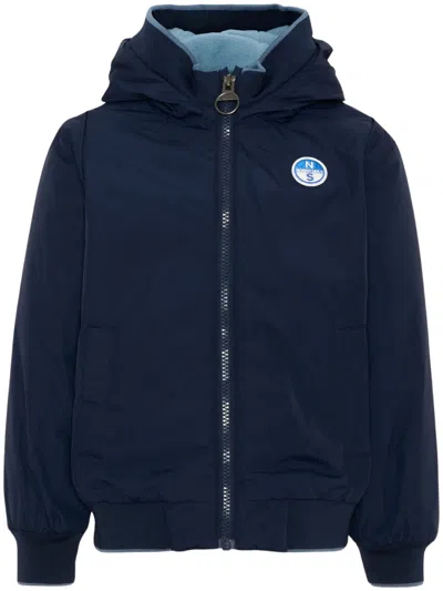 North Sails Boys Polyamide Hooded Coat In Blue