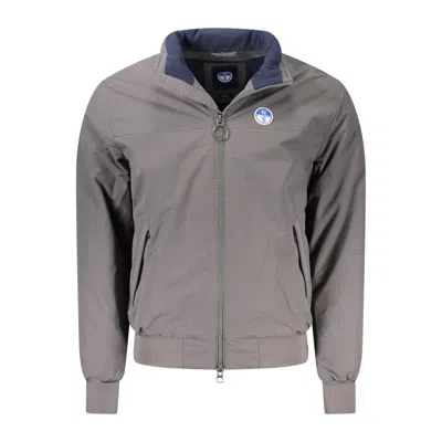 North Sails Brown Polyamide Men Jacket In Gray