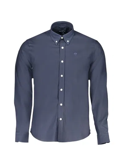 North Sails Logo-embroidered Long-sleeve Shirt In Blue
