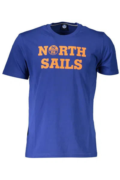 North Sails Chic Blue Cotton Tee With Signature Print