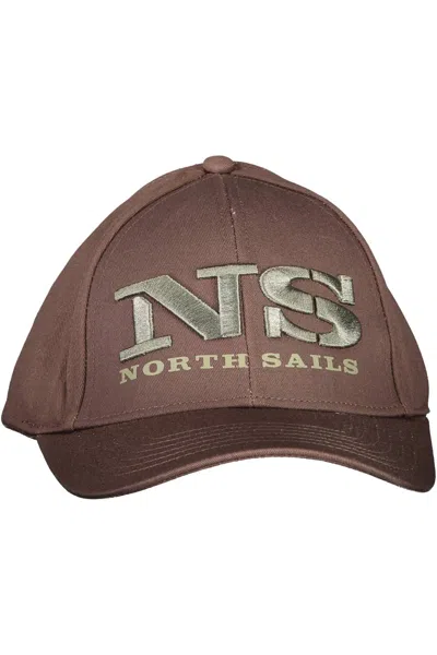 North Sails Chic Embroidered Cotton Cap With Visor In Brown