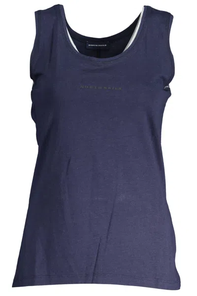 North Sails Chic Organic Cotton Tank Top With Women's Logo In Blue