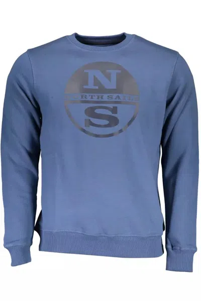 North Sails Chic Printed Logo Men's Sweatshirt In Blue
