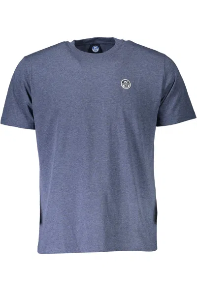 North Sails Classic Blue Cotton Tee With Logo Detail