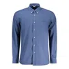 North Sails Blue Cotton Men Shirt In Blue